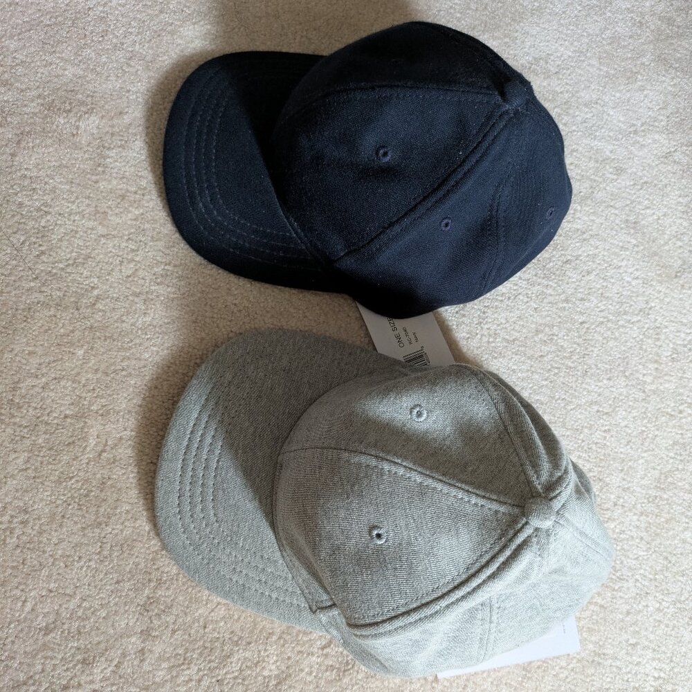 Reigning Champ 6-Panel Cotton Cap (x2) in Navy and Grey
